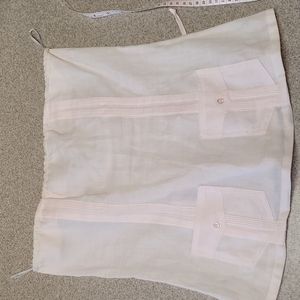 Guayabera style sleeveless top in pale pink m